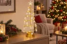 MagicHome karácsonyfa dekoráció, 30xLED meleg fehér, IP20, 2xAA, 40 cm