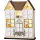 MagicHome karácsonyi Adventi naptár fából, 8xLED, meleg fehér, 26x7x32 cm