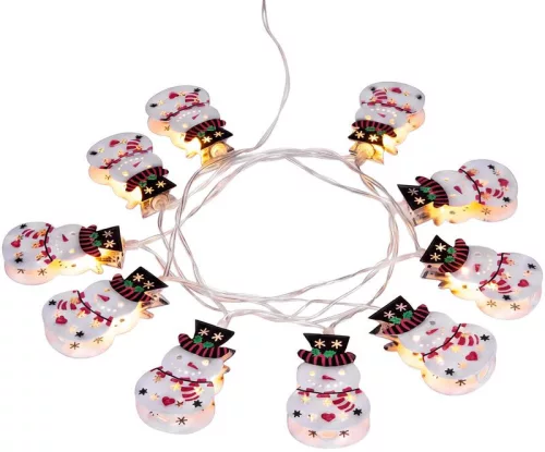 MagicHome hóemberes karácsonyi fényfüzér 10xLED meleg fehér, 1,35 m