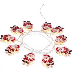   MagicHome mikulásos karácsonyi fényfüzér 10xLED meleg fehér, 1,35 m