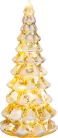MagicHome karácsonyfa dekoráció fából, 15xLED meleg fehér, 2xAA, IP20, 14x34 cm