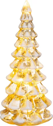 MagicHome karácsonyfa dekoráció fából, 15xLED meleg fehér, 2xAA, IP20, 14x34 cm