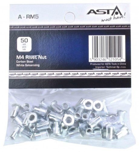 Asta acél szegecsanya M5x13 mm, 50db