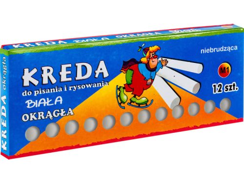 Fehér kréta, kerek, 12 db - os