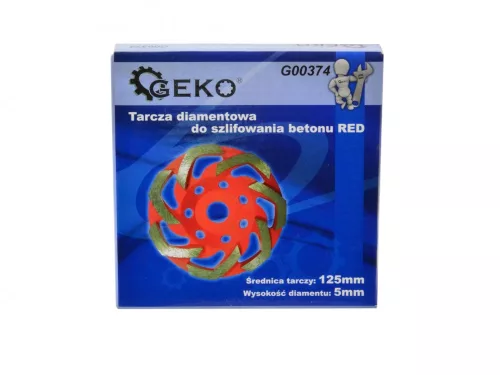 GEKO piros gyémántcsiszoló korong betonhoz 125 X 22,2 mm