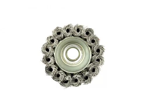 GEKO fazékkefe, sodrott acélból, sarokcsiszolóra, M14 menettel, 65 mm