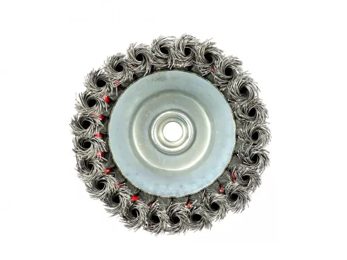GEKO fazékkefe sodrott acélból, sarokcsiszolóra, M14 menettel, 125 mm