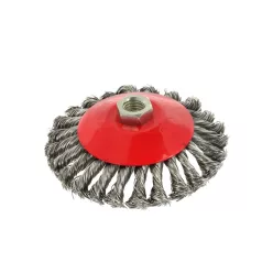   GEKO sodrott ferde acélkefe, sarokcsiszolóra, M14 menettel, 125 mm