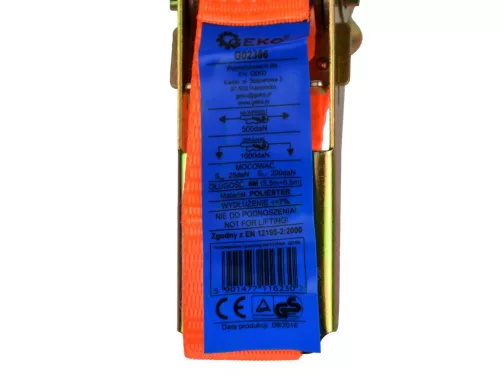 GEKO racsnis rakományrögzítő (spanifer) 6m / 1T /25 mm