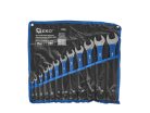 GEKO csiszolt csillag-villáskulcs készlet, csúszásgátló bevonattal, 6-32 mm, 12 db-os