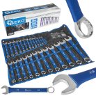 GEKO csiszolt csillag-villáskulcs készlet, csúszásgátló bevonattal, 6-32 mm, 25 db-os
