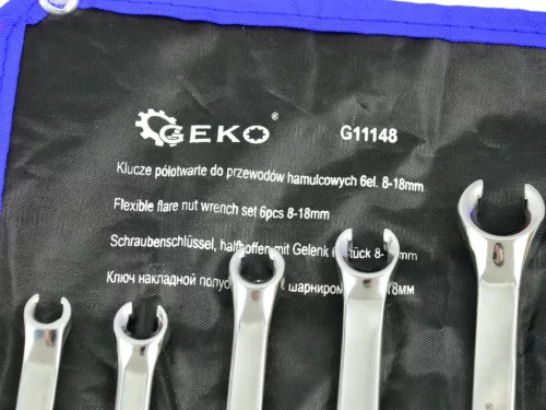 GEKO fékcsőkulcs készlet 6db-os, 6-18 mm