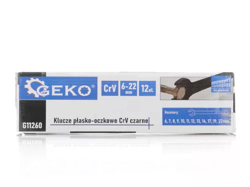 GEKO fekete csillag-villáskulcs készlet 12 db-os, 6 - 22 mm, CrV,