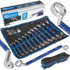 GEKO csiszolt csillag - csillag kulcskészlet csúszásgátló gumi markolattal 6-32mm, 12 db, CRV