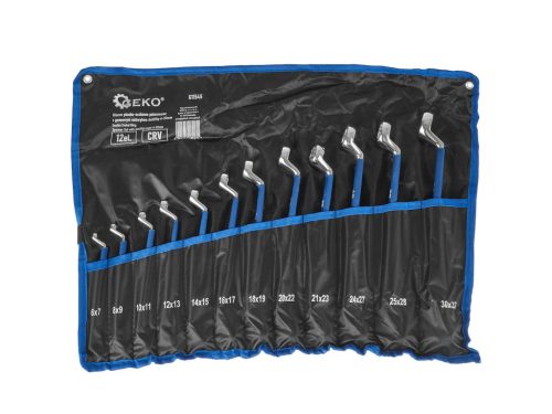 GEKO csiszolt csillag - csillag kulcskészlet csúszásgátló gumi markolattal 6-32mm, 12 db, CRV