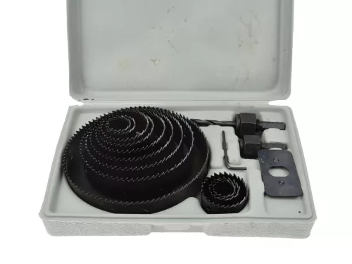 GEKO körkivágó készlet fára és gipszkartonra, 19-127 mm, 16 db-os