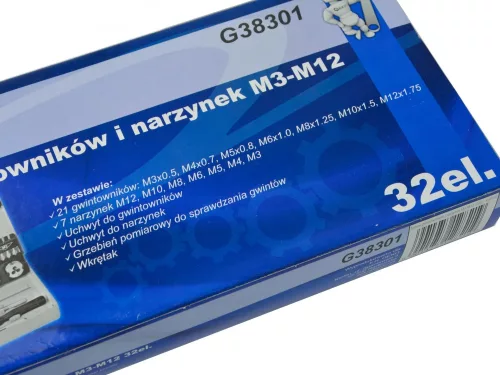 GEKO menetfúró, menetvágó készlet 32db-os, M3 - M12