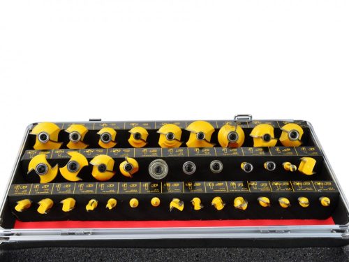 Keltin felsőmaró készlet, 35 db-os, kofferban, 8 mm-es szárral