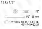 Festa professzionális dugófej készlet 1/2", 10-24 mm, 12db-os