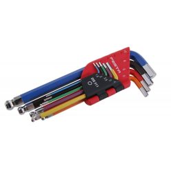 Festa imbuszkulcs klt, 9db-os, gömbvégű  színes