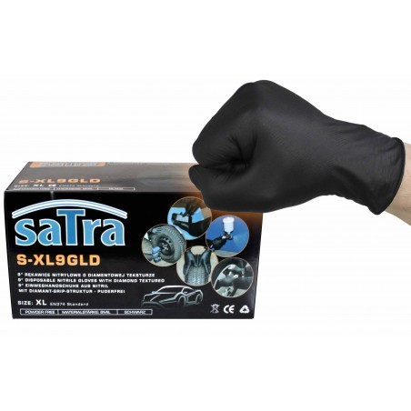 Satra eldobható vékony nitril kesztyű gyémánt textúrával, 100 db, XL / 10