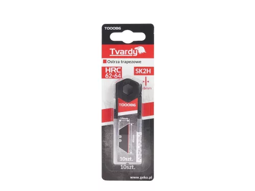 Tvardy trapéz tapétavágó tartalék penge, 60x19x0,6mm, SK2H, 10 db/csomag
